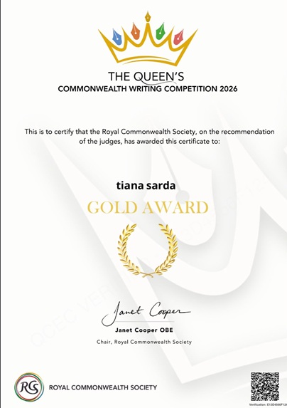 Tiana Sarda Earns Gold Award